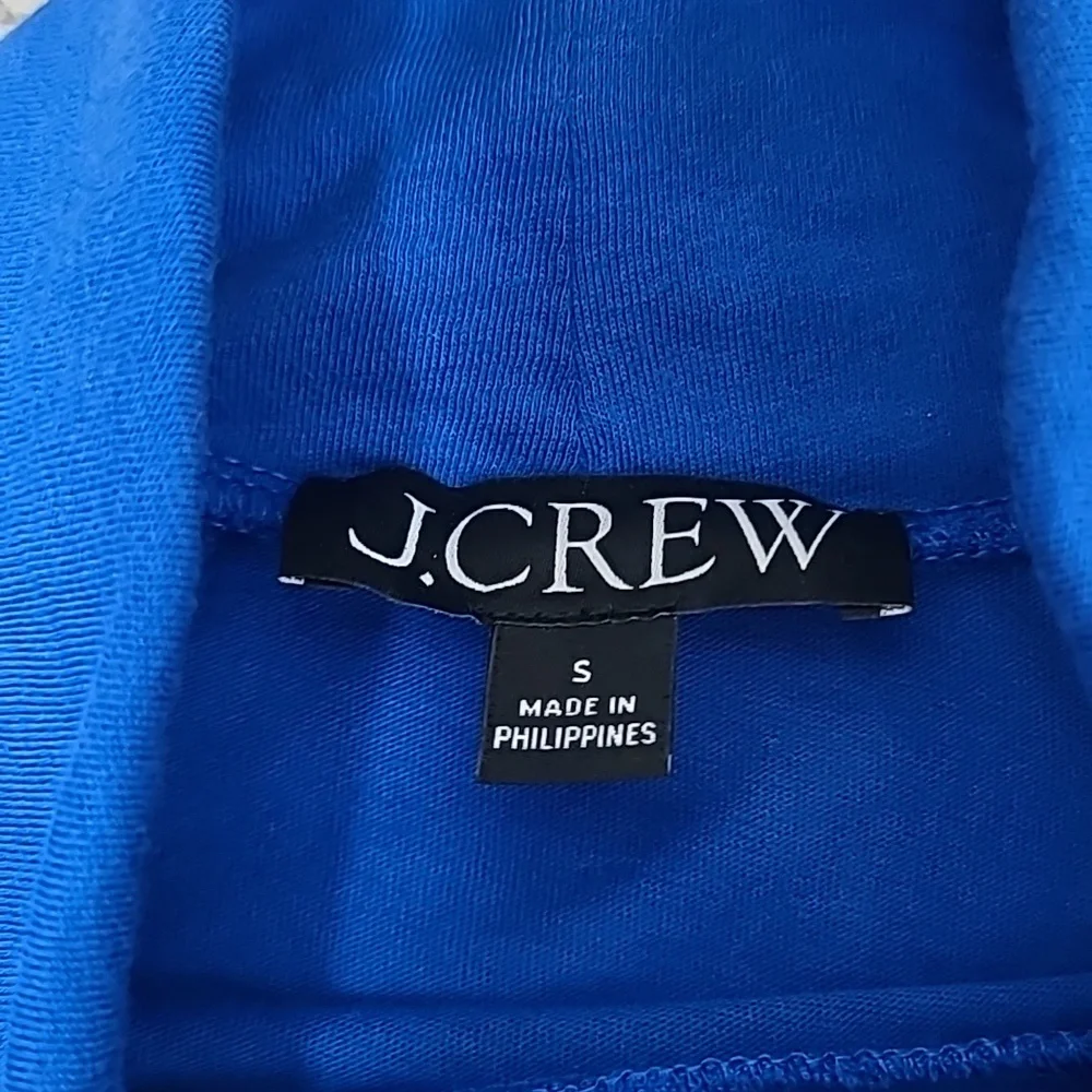 J Crew Long Sleeve Ultra Thin Relaxed Straight Tissue Turtleneck Top Royal Blue